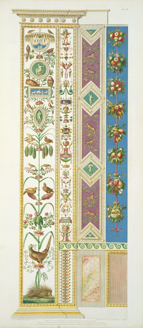 لوحة من رافائيل لوجيا في الفاتيكان ، من "Delle Loggie di Rafaele nel Vaticano" ، نقشها جيوفاني أوتافياني (c.1735-1808) ، تم نشرها c.1772-77 (نقش ملون باليد) بواسطة G. and Camporesi، P. Savorelli