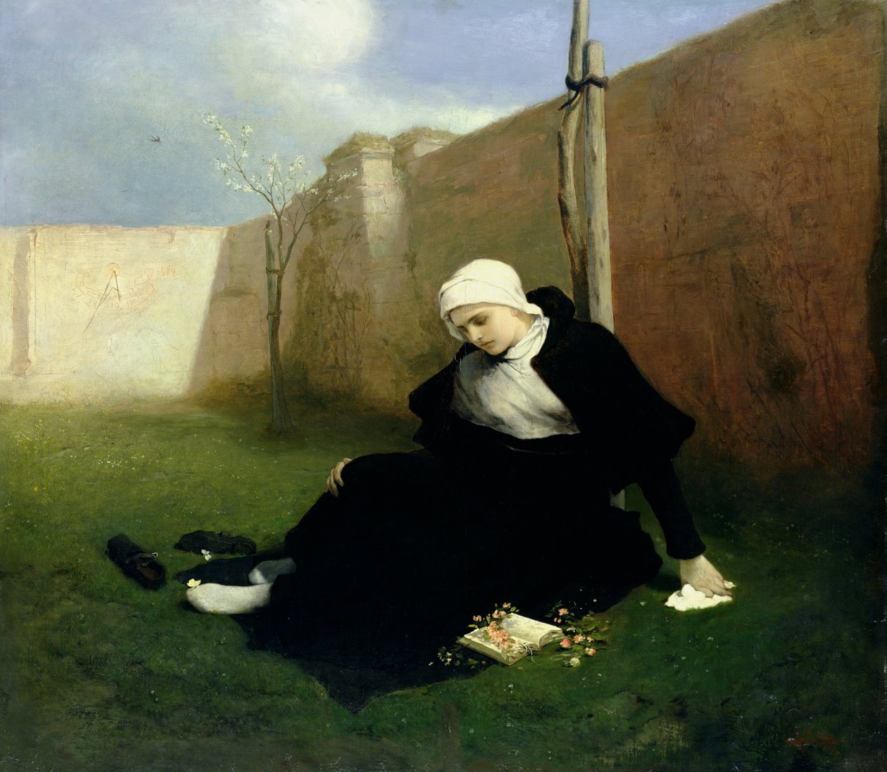 الراهبة في حديقة الدير 1869 بواسطة غابرييل ماكس