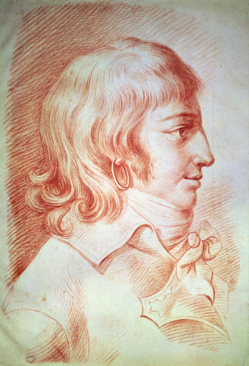 Louis-Antoine-Leon de Saint-Just (1767-1794) (طباشير أحمر على ورق) بواسطة غابرييل كريستوف غيرين