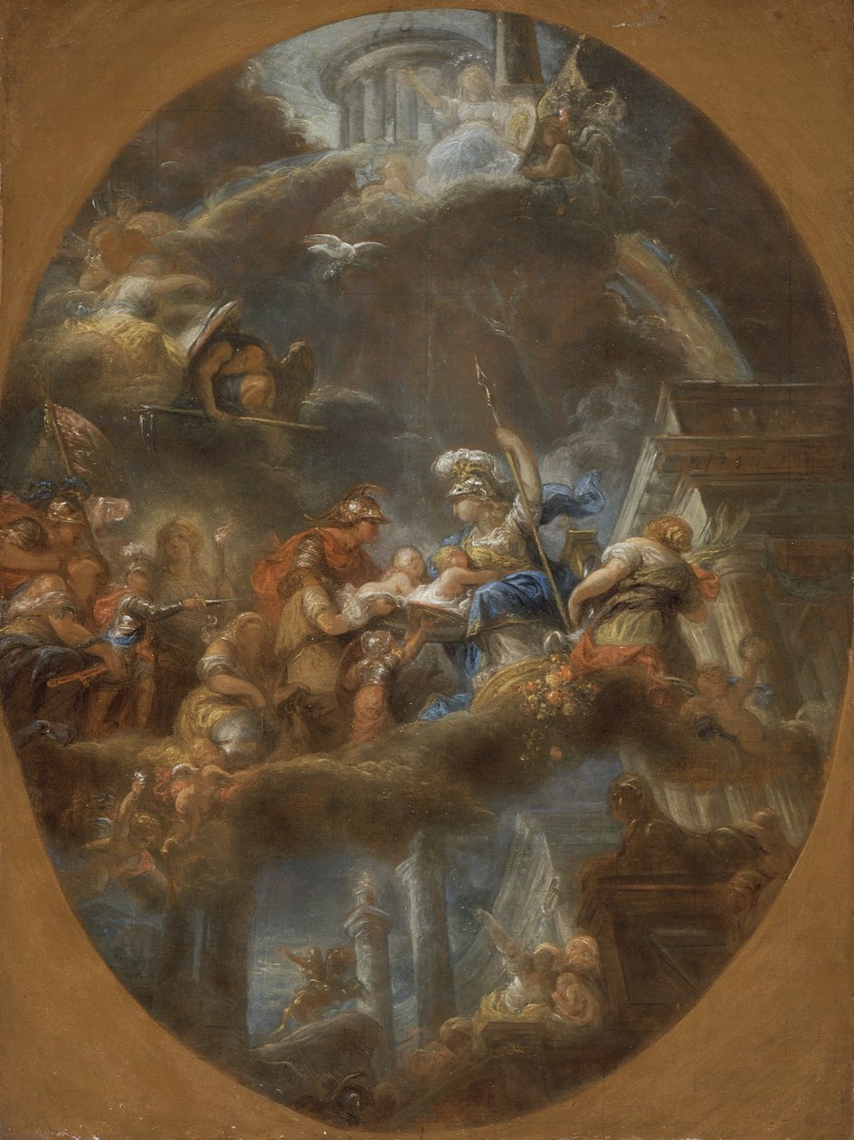 نبل تقديم الأطفال الإمبراطوريين الروس إلى منيرفا ، ج. 1795 بواسطة غابرييل فرانسوا دوين