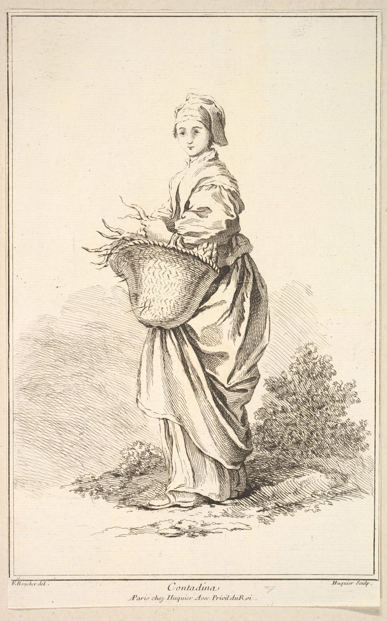 كونتادينا ، من مجموعة مختلفة من التين الأجنبي ، ابتكرها F.Boucher P. .... ، القرن الثامن عشر. بواسطة غابرييل هوكير