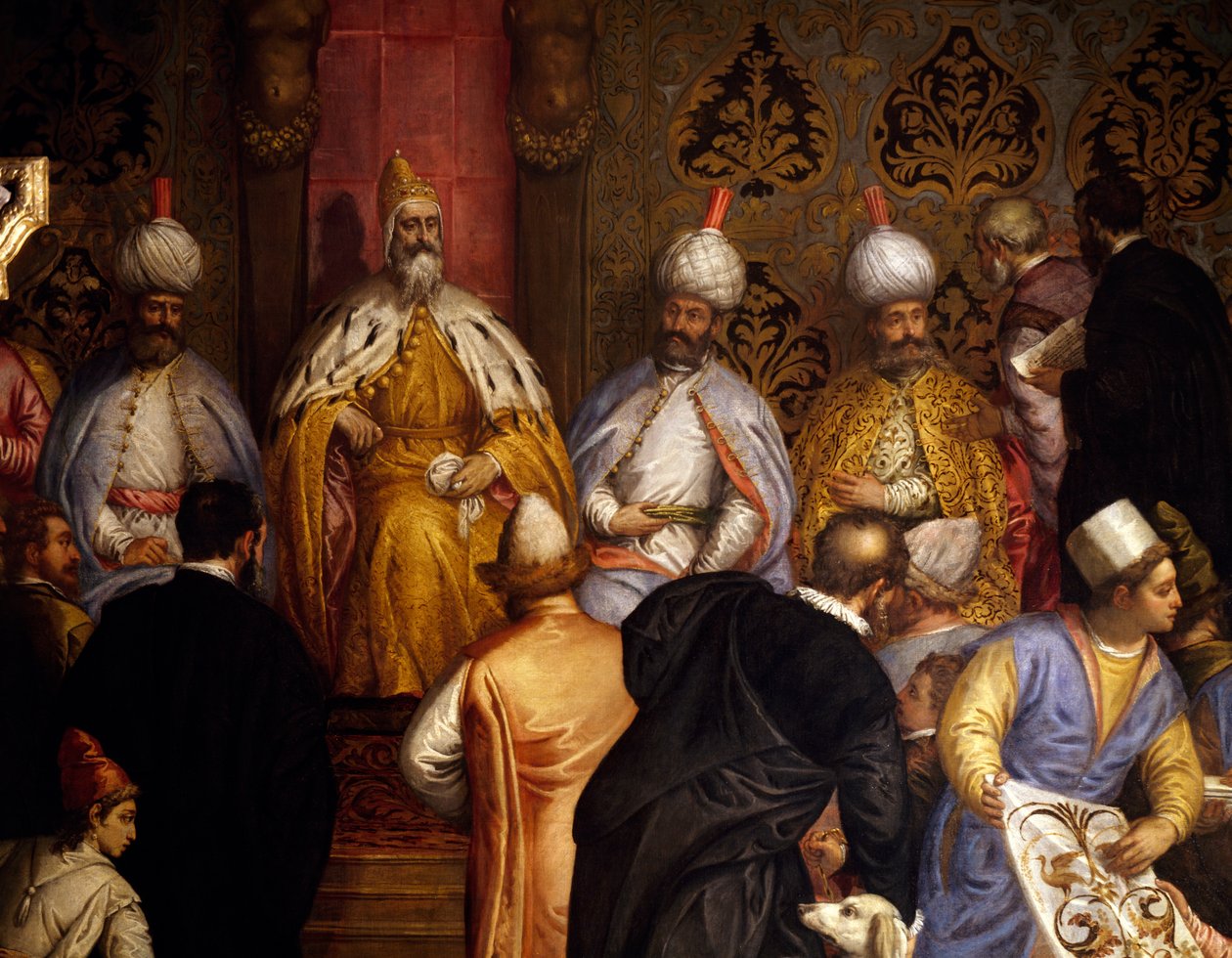Doge Marino Grimani receiving Persian Ambassadors بواسطة جابرييل كالياري