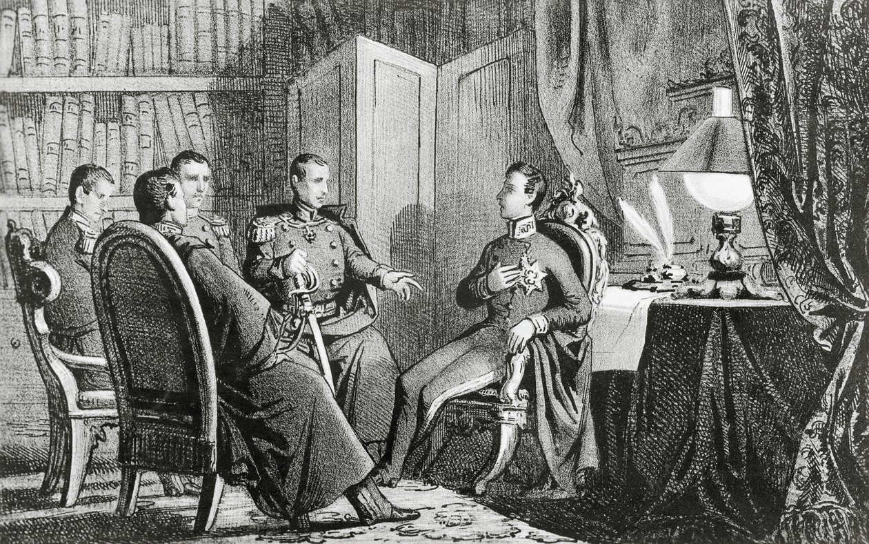 وعد الأمير تشارلز ألبرت أمير كارينيانو (1798-1849) بدعم المتآمرين الليبراليين ، 6 مارس بواسطة جابرييل كاستانيولا
