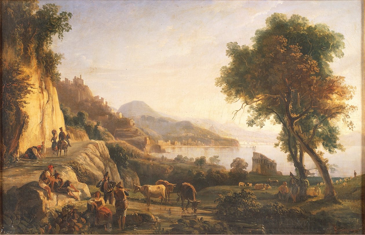 Italy, Road to Amalfi near Cetara Tower (oil on canvas) بواسطة جابرييل سمارجياسي