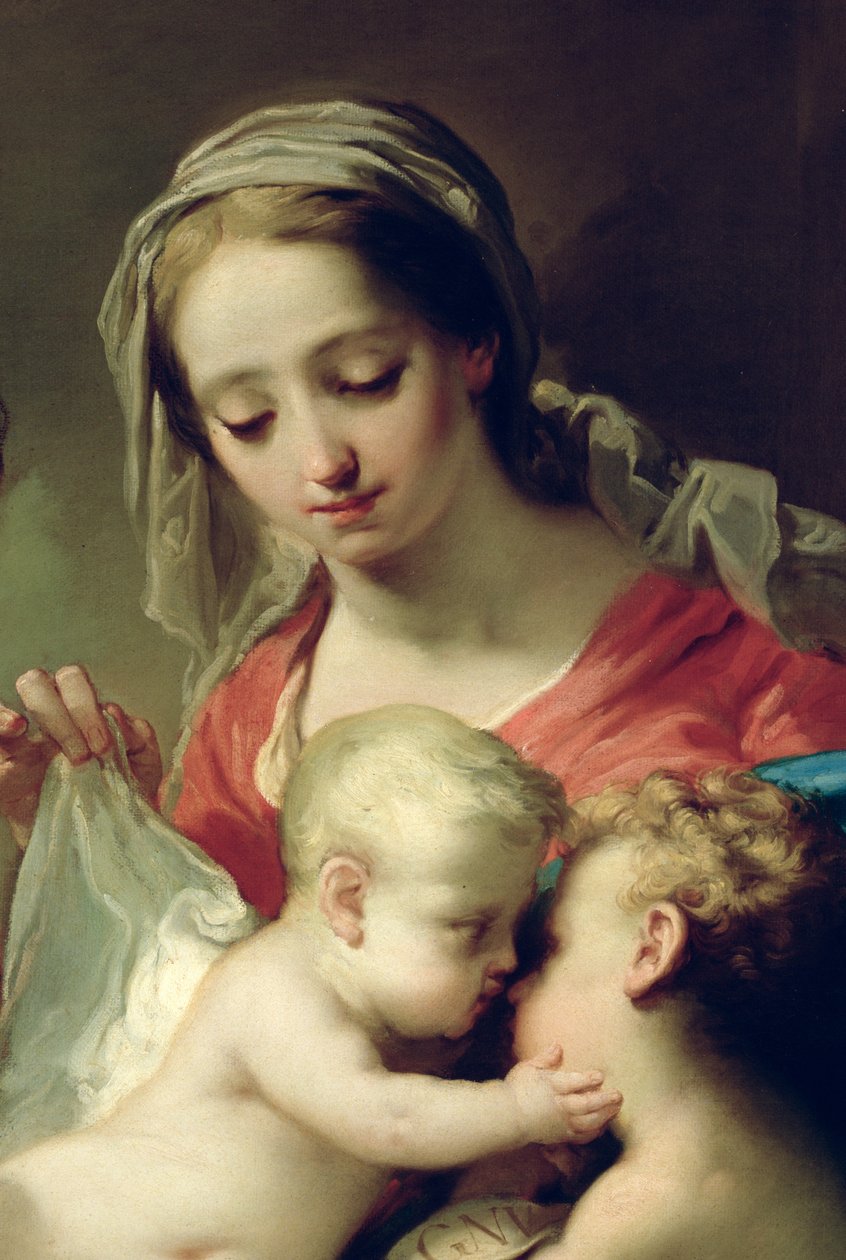 مادونا والطفل مع القديسين جون وآنا وروكو ، c.1785 زيت على تفاصيل لوحة 50187 بواسطة غايتانو جاندولفي