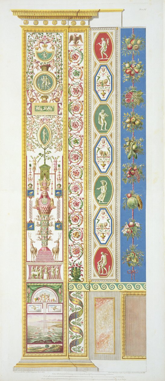 لوحة من رافائيل لوجيا في الفاتيكان ، نقشها إيوان أوتافياني ، c.1770 (نقش لوحة نحاسية) بواسطة غايتانو سافوريلي