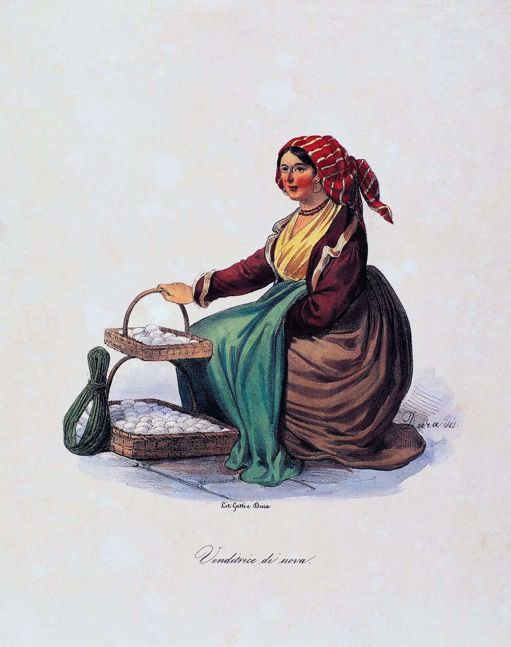 Egg seller, by Gaetano Dura (1805-1878), Italy بواسطة غايتانو دورا
