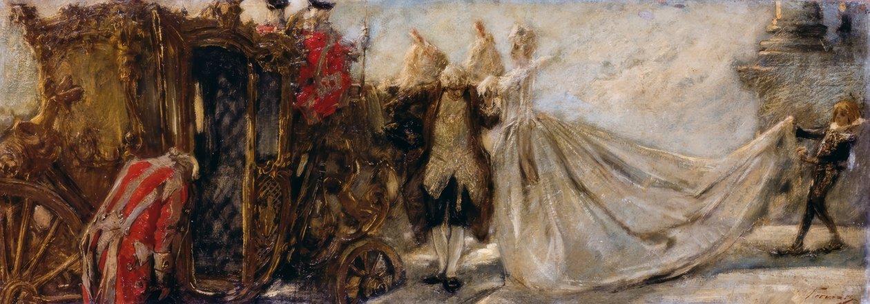 مغادرة الكنيسة ، من قبل Gaetano Previati بواسطة غايتانو بريفياتي