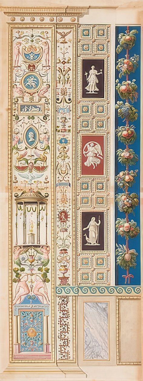 Pilaster Loggia XIII (زخرفة ، في وسطها معبد ديانا) بواسطة غايتانو سافوريلي