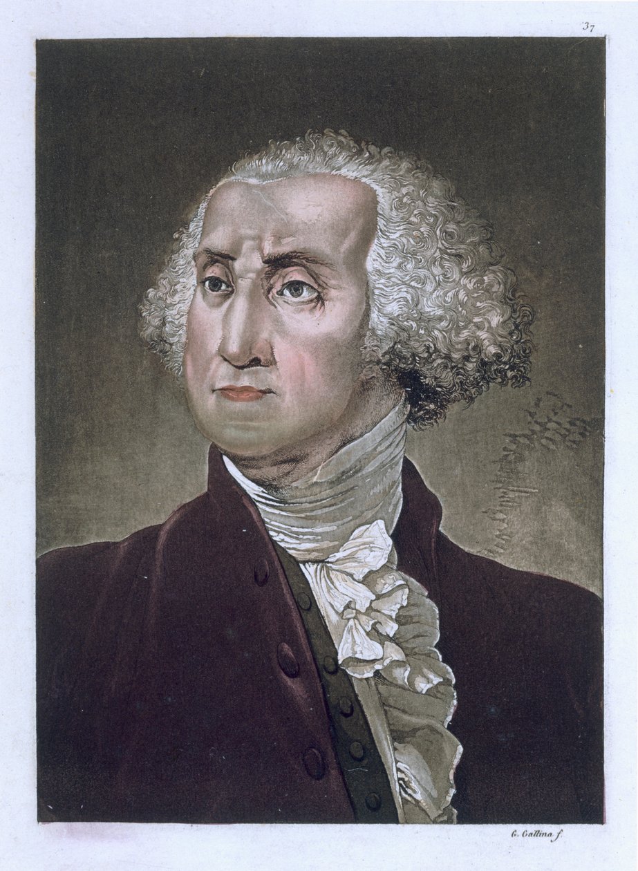صورة لجورج واشنطن ، من "Le Costume Ancien et Moderne" بقلم جول فيراريو ، c.1820 بواسطة جالو غالينا