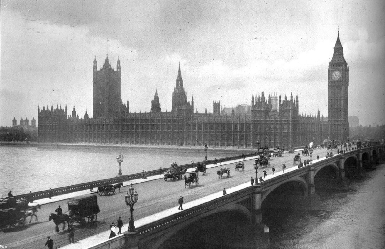 مجلسي البرلمان وجسر وستمنستر ، 1919 بواسطة غارات وأتكينسون