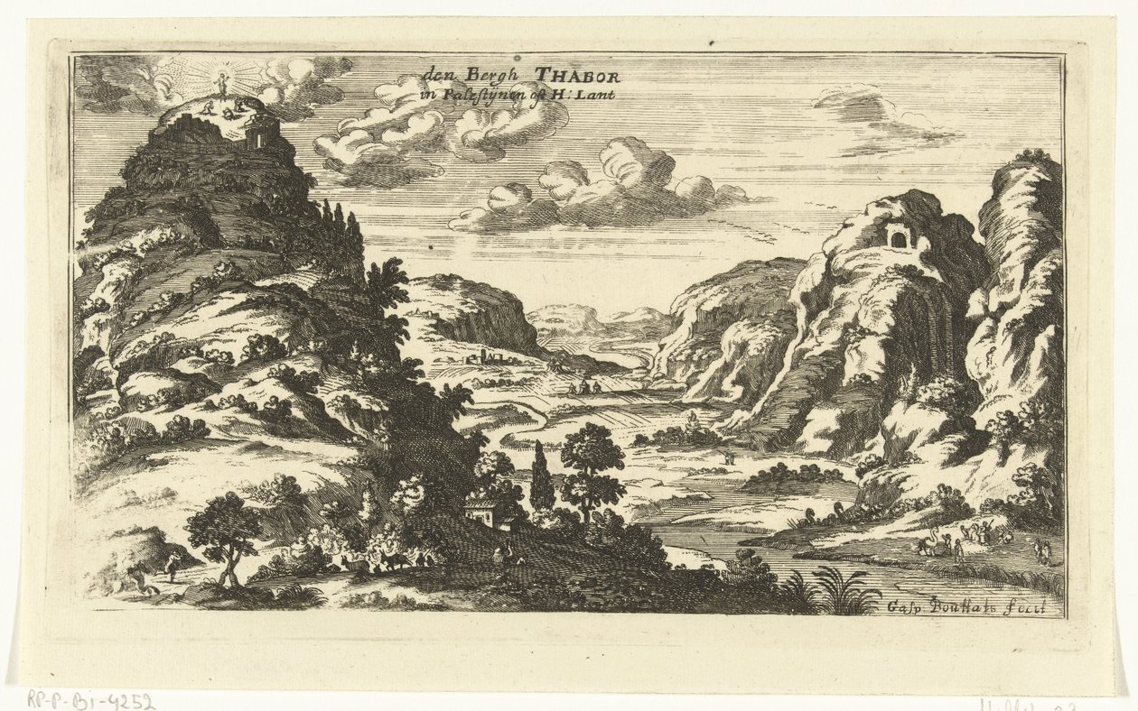 منظر لجبل طابور وتجلي المسيح الصور الطبوغرافية للشرق الأوسط (عنوان السلسلة) بواسطة جاسبار بوتاتس