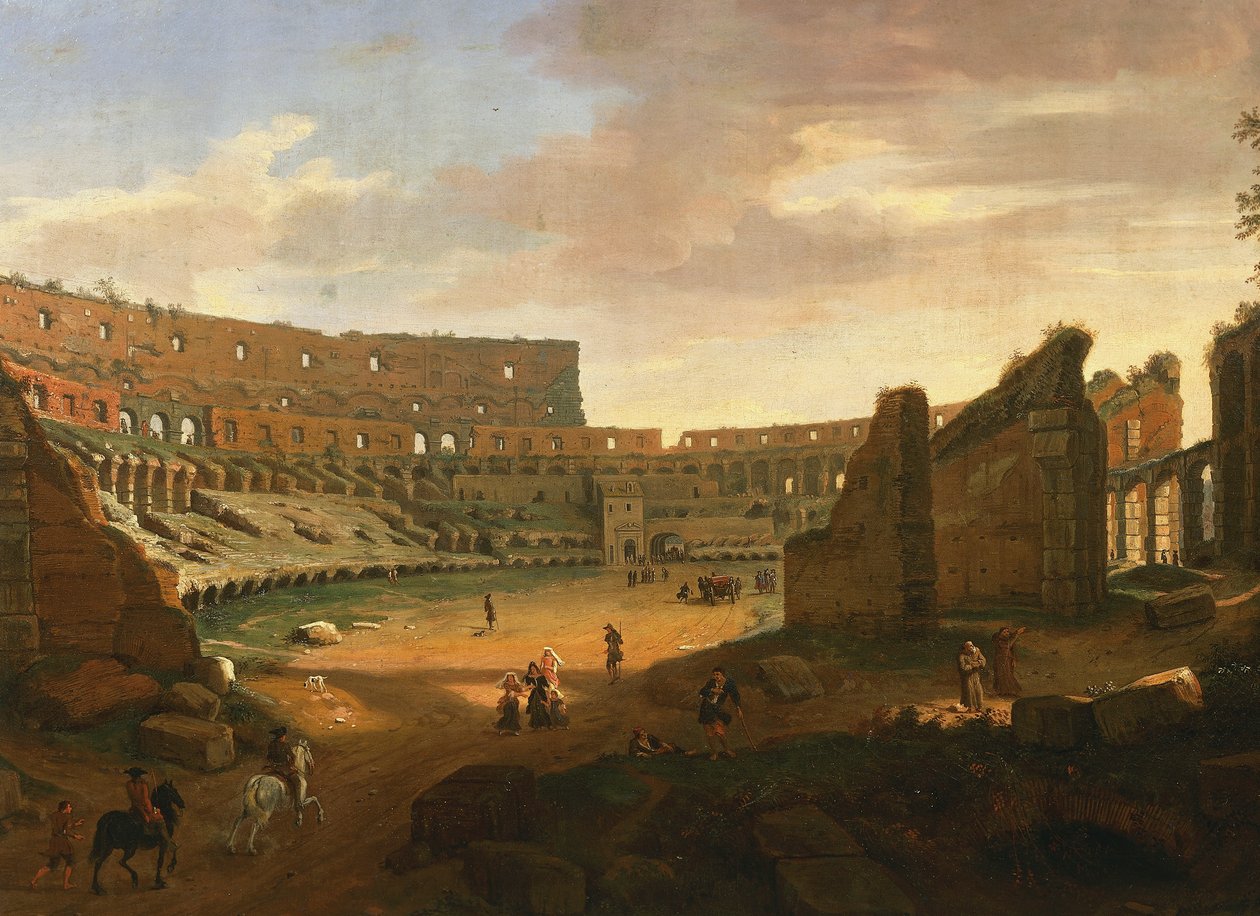 داخل الكولوسيوم ، بقلم غاسبار فان ويتل (1652 أو 1653-1736) ، زيت على قماش ، التفاصيل بواسطة غاسبار فان ويتل