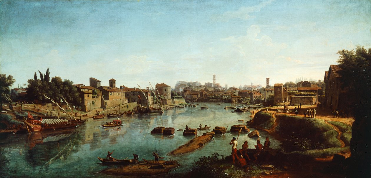 منظر لتيبر بقلم غاسبار فان ويتل (حوالي 1652-1736) بواسطة غاسبار فان ويتل