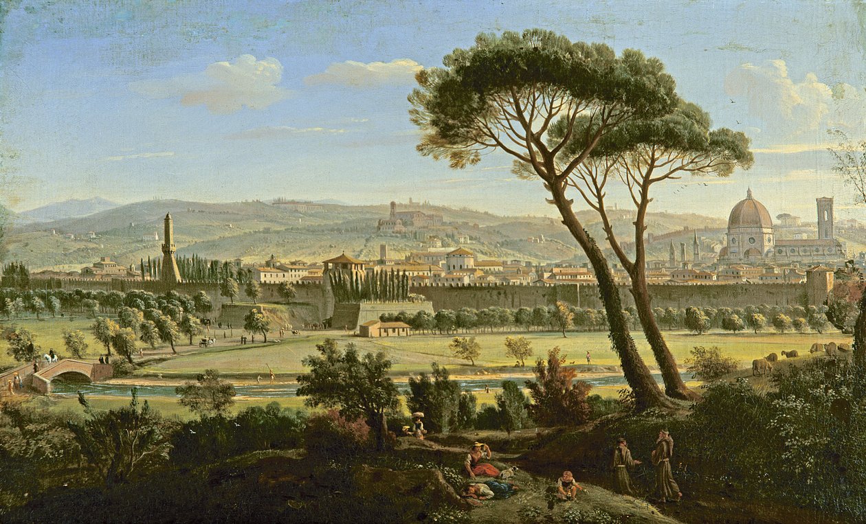 A view of Florence from the Bologna Road (oil on canvas) بواسطة غاسبار فان ويتل
