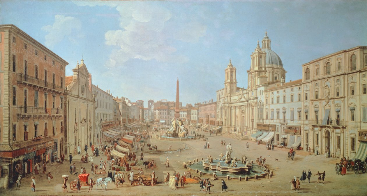 Rome, Piazza Navona (oil on canvas) بواسطة غاسبار فان ويتل