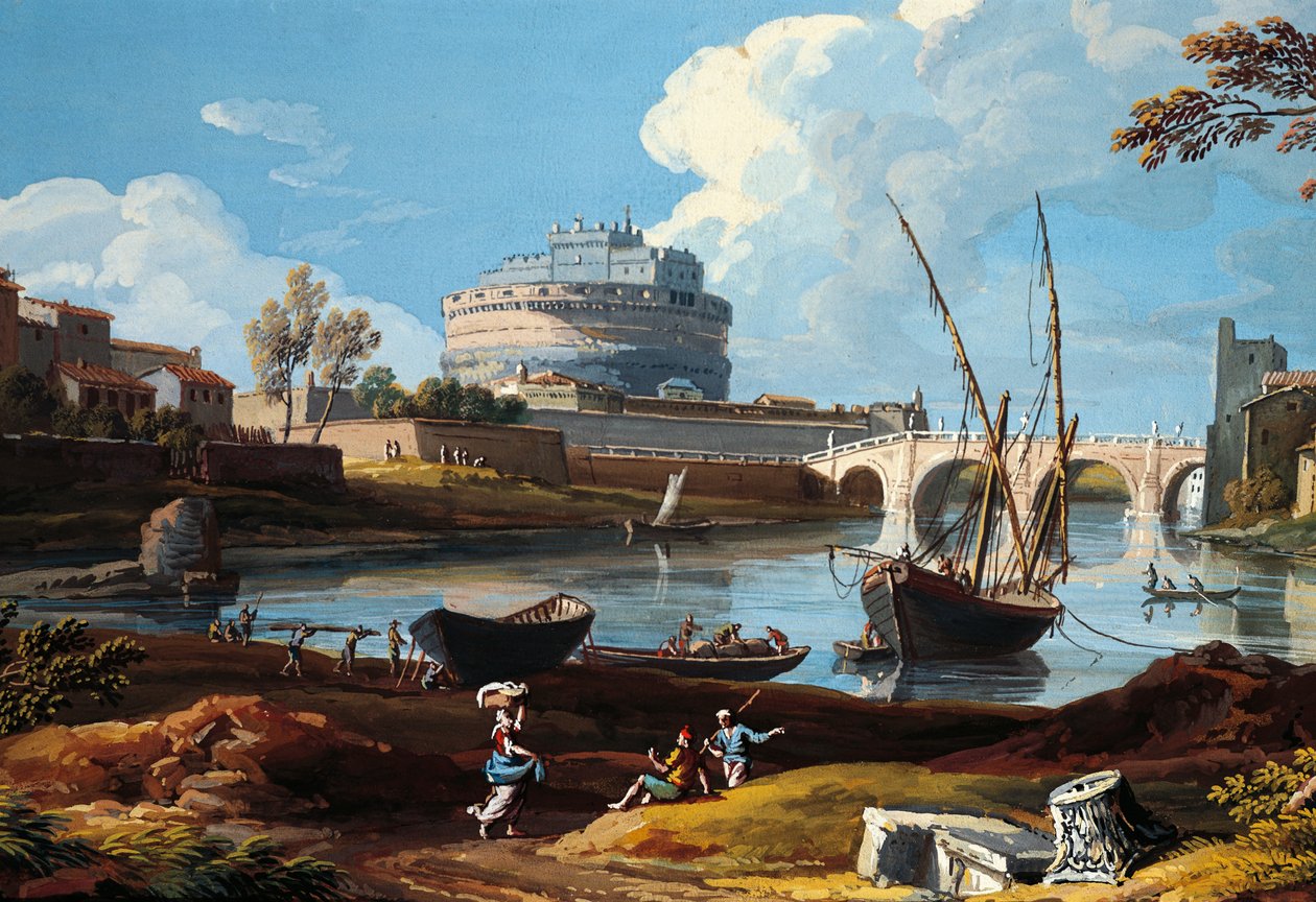تيبر في Castel Sant'Angelo في روما بواسطة Gaspar van Wittel (1652 أو 1653-1736) بواسطة غاسبار فان ويتل