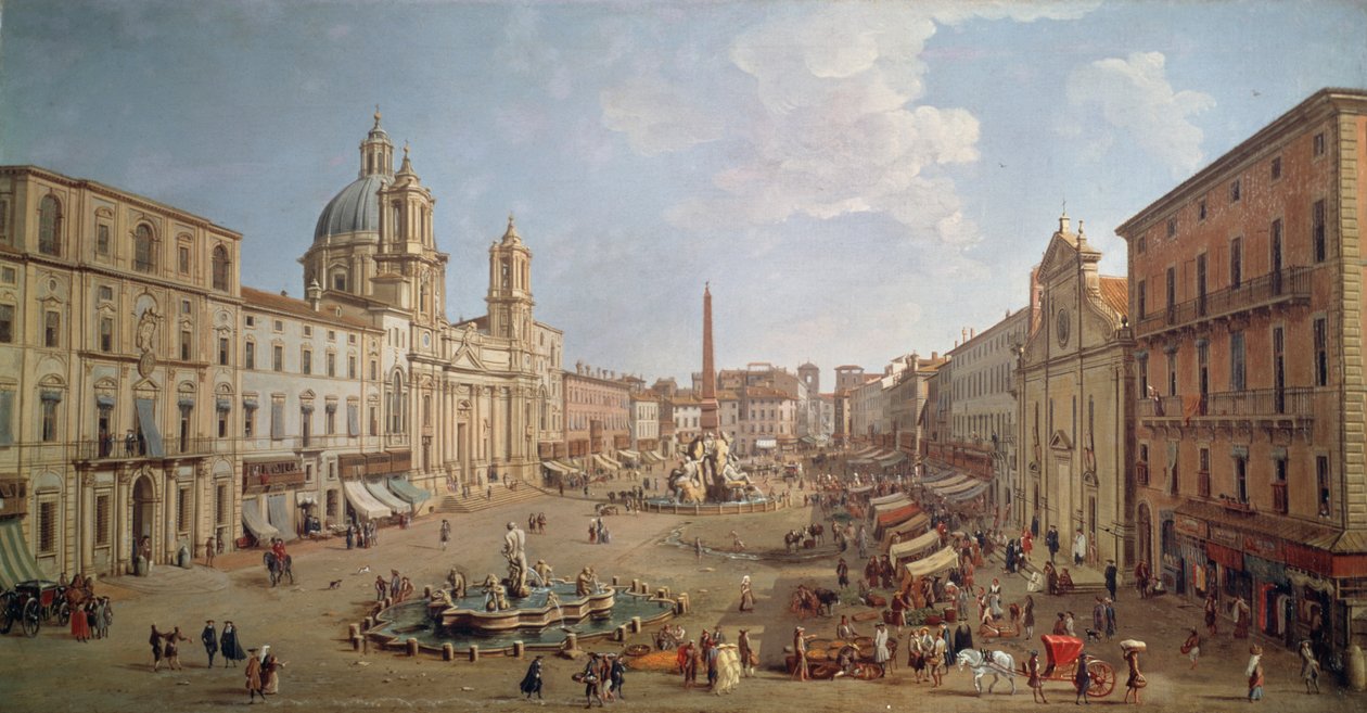منظر لساحة نافونا ، لوحة رسمها غاسبار فان ويتل أو غاسبار فانفيتيلي (1652 أو 1653-1736) ، زيت على قماش ، إيطاليا بواسطة غاسبار فان ويتل