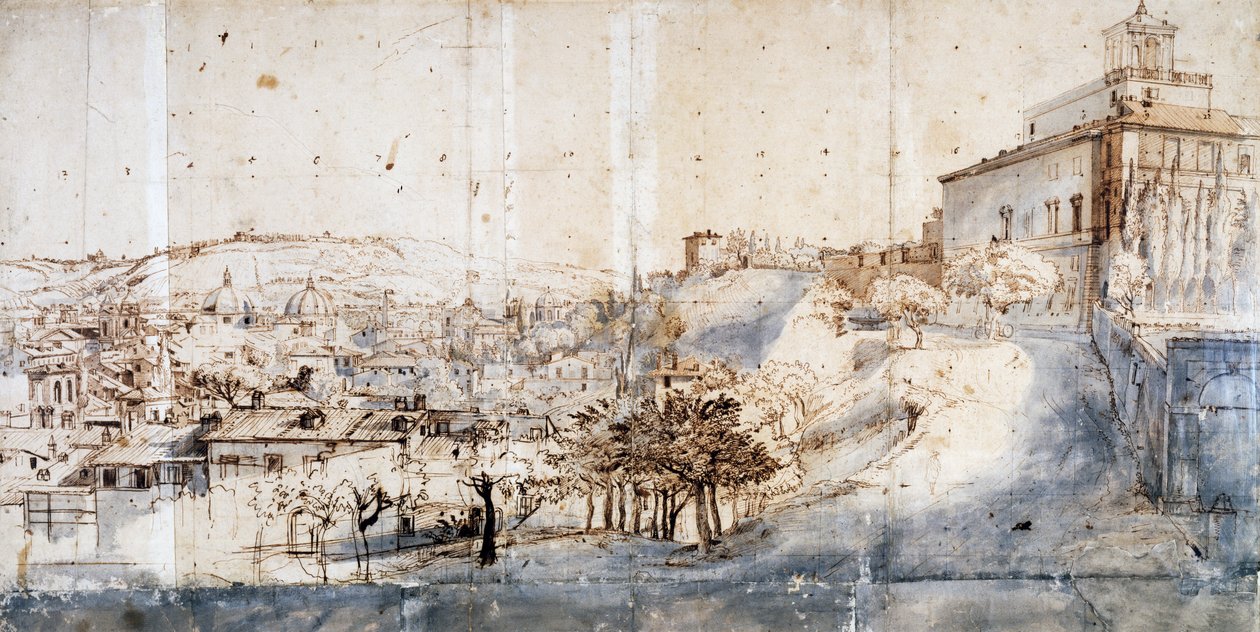 Villa Medici in Rome (pencil and watercolour on paper) بواسطة غاسبار فان ويتل