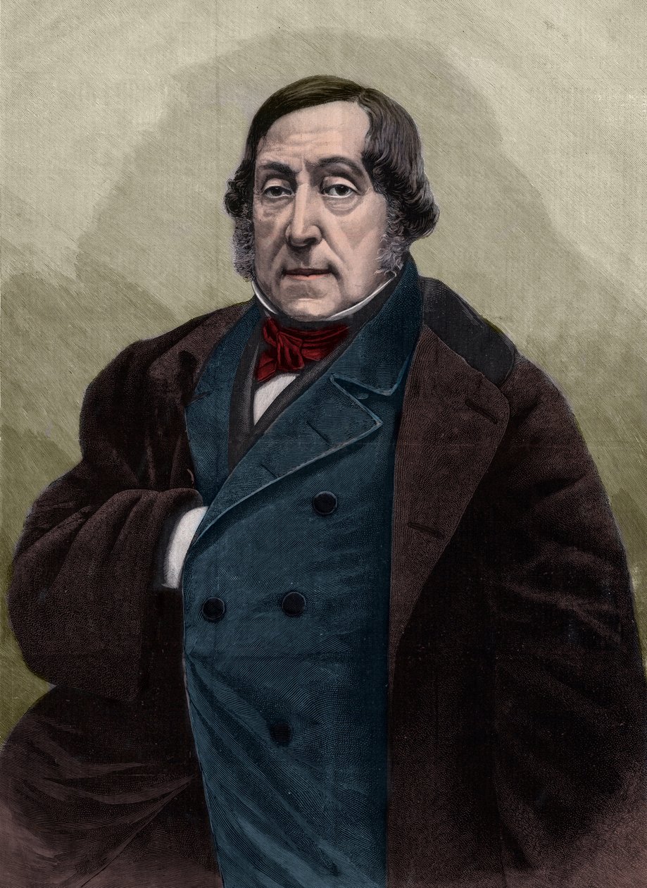 صورة لجواتشينو (جيوشينو) روسيني (1792-1868) ، نقش ملحن إيطالي بعد تصوير نادر. بواسطة غاسبار فيليكس تورناشون نادار