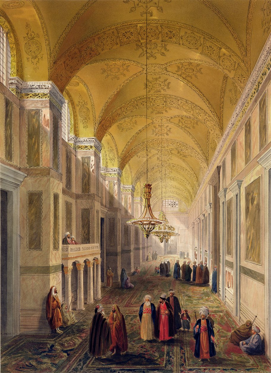 Haghia Sophia ، اللوحة 2: المقبرة ، محفورة بواسطة Louis Haghe (1806-85) تم نشره عام 1852 بواسطة جاسبارد فوساتي