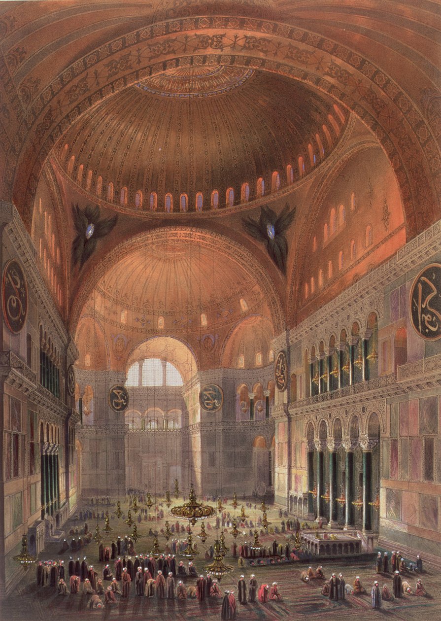داخل آيا صوفيا ، القسطنطينية ، حانة. 1852 بواسطة جاسبارد فوساتي
