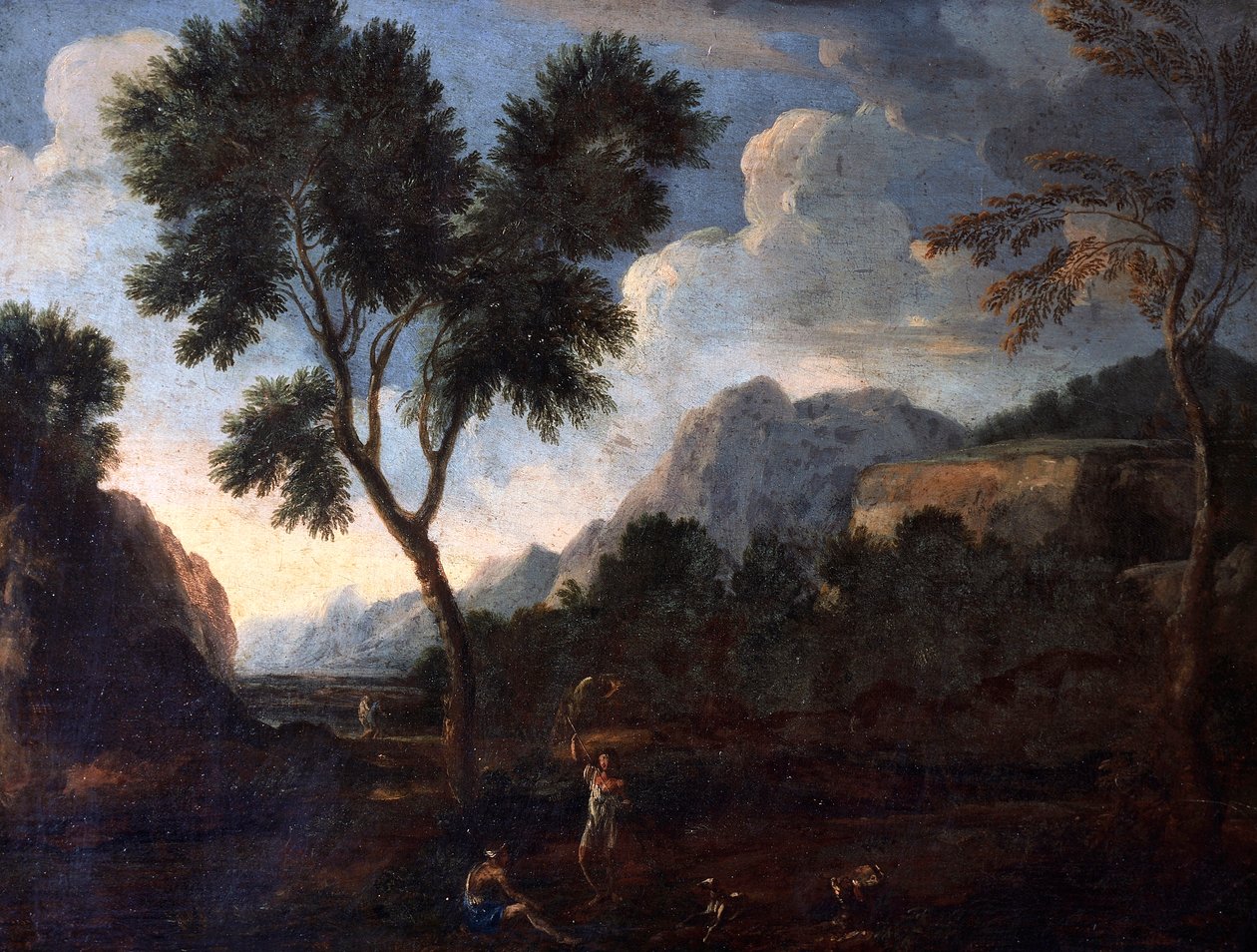 الصيادون في واد ، غاسبارد دوغيت (1615-1675) ، زيت على قماش ، 56 × 67 سم. بواسطة جاسبارد بوسين دوغيت