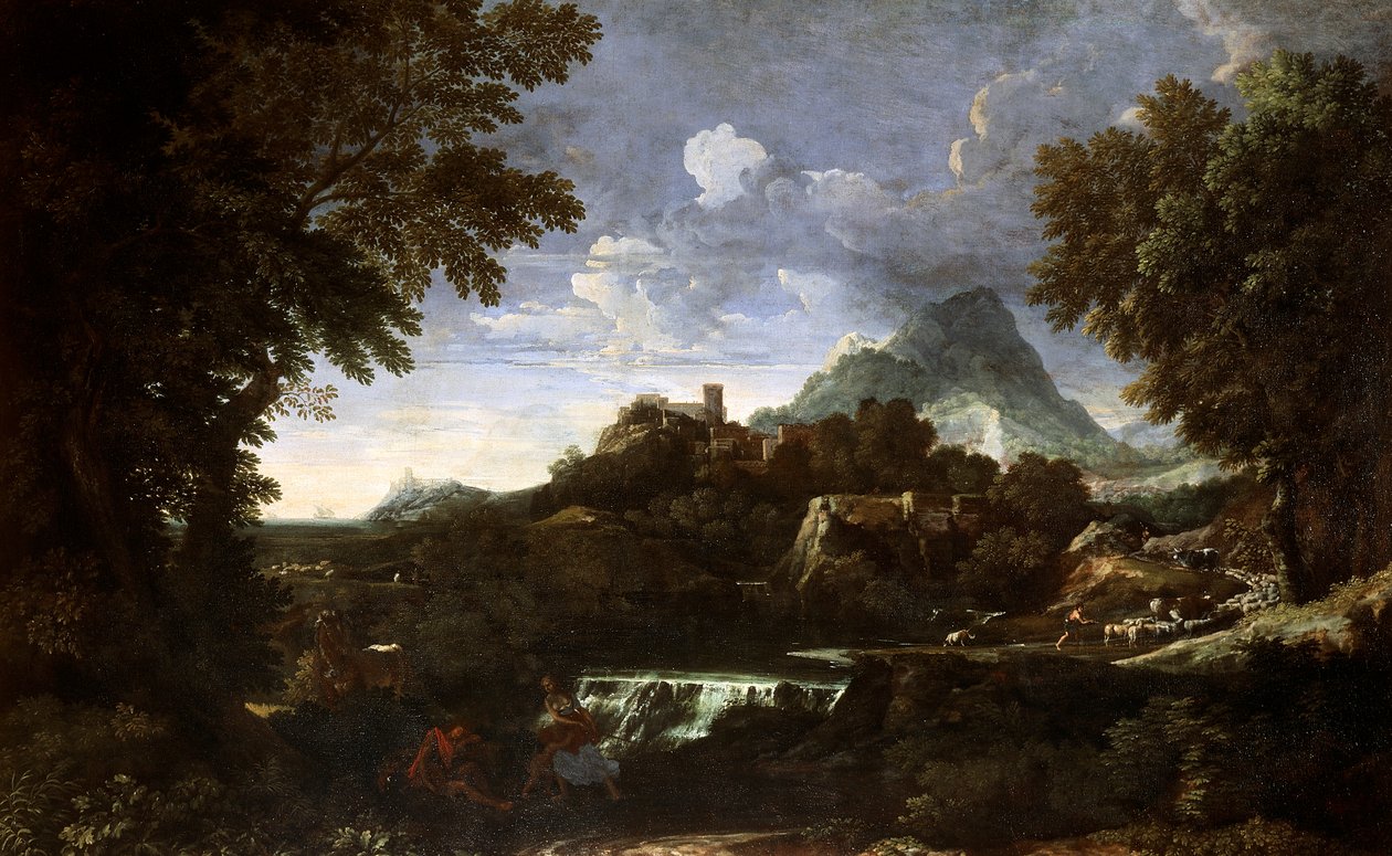 منظر طبيعي مع رينالدو وأرميدا (إرمينيا وتانكريدي) ، بقلم غاسبارد دوغيت (1615-1675) ، زيت على قماش بواسطة جاسبارد بوسين دوغيت