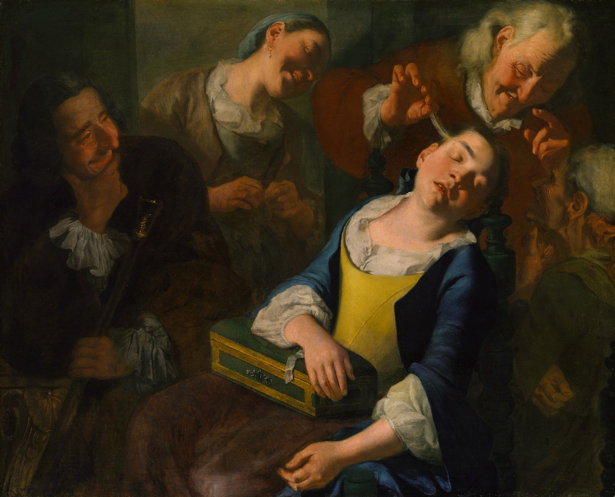 إغاظة فتاة نائمة ، كاليفورنيا. 1760. بواسطة غاسباري ترافيرسي