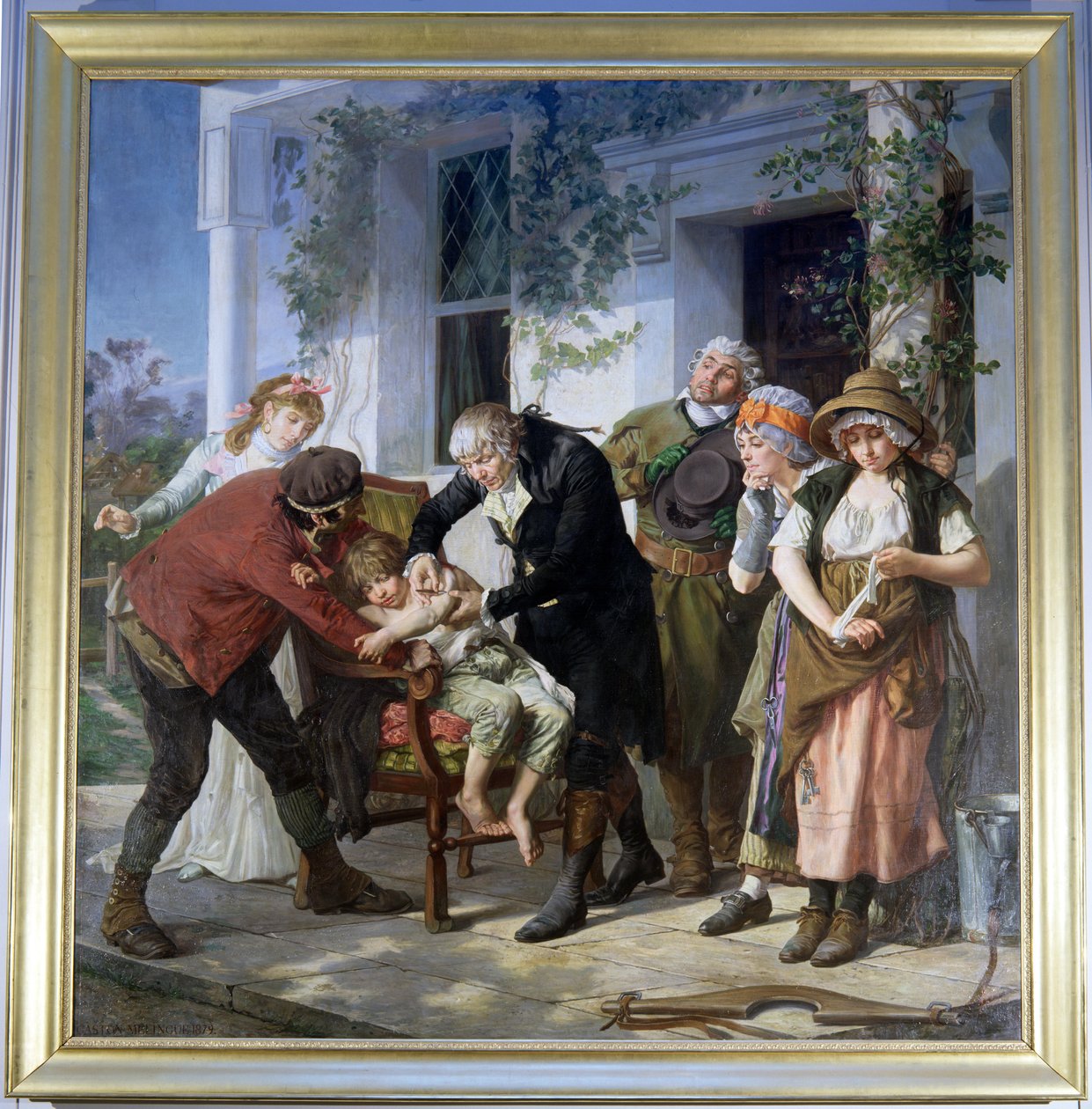 قام إدوارد جينر (1749-1823) بأداء التطعيم الأول ضد الجدري في 1796 ، 1879 (انظر أيضًا 199739) بواسطة جاستون ميلينج