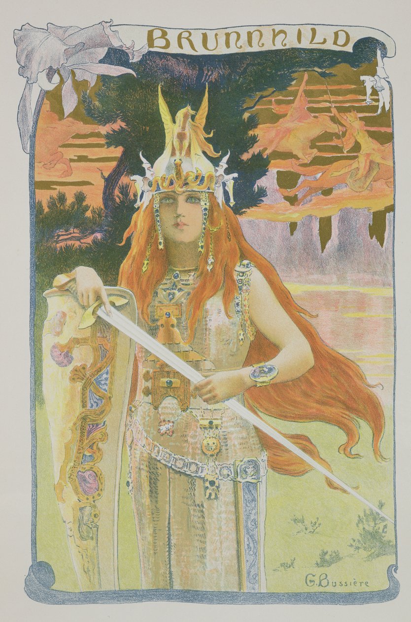نشر Brunnhilde ، من "L&39;Estampe Moderne" ، باريس 1897-99 بواسطة جاستون بوسير
