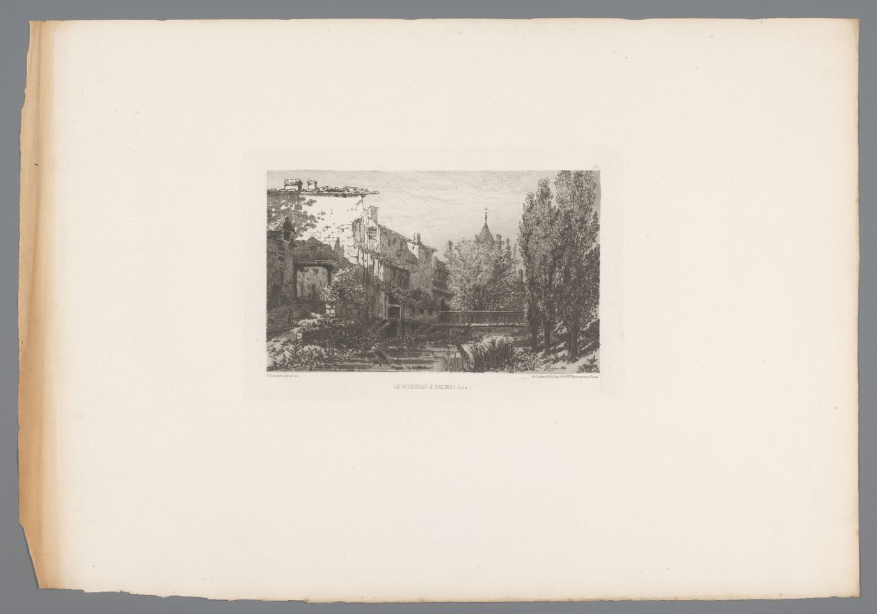 منظر لتيار بالقرب من Salins Le ruisseau à Salins (العنوان على الكائن) النقوش الفرنسية من عام 1875 (عنوان السلسلة) L