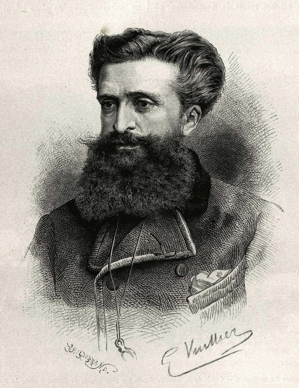 صورة للدكتور جوستاف ليبون (1841-1931). نقش جي فوييه ، لتوضيح قصة La Syria d'aujourd'hui ، بواسطة M.Lortet ، عميد كلية الطب في ليون ، المكلف بمهمة علمية من قبل وزارة التعليم العام ، نشرت في th بواسطة غاستون فولييه