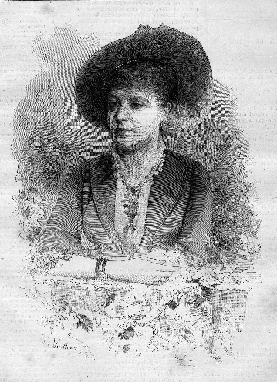 بورتريه روزيتا موري (1849-1923) ، راقصة كلاسيكية إسبانية. نقش بواسطة فويلييه في "" Le Monde Illustré "" رقم 1237 بتاريخ 11 ديسمبر 1880. بواسطة غاستون فولييه