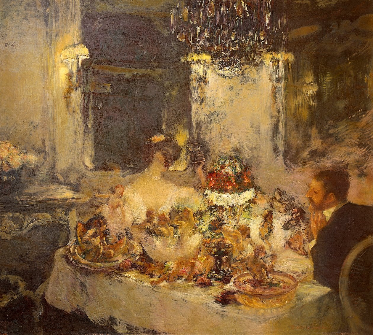 Champagne, by Gaston La Touche (1851-1913), oil on canvas بواسطة جاستون دي لا توش