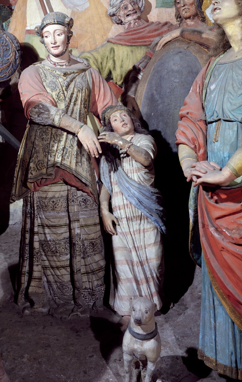 تمثال ذكر ، تفاصيل من التماثيل ، رسمها غودينزيو فيراري (1475-1546) ، المصلى الثامن والثلاثون المعروف باسم صلب ، جبل فارالو سيسيا المقدس (قائمة اليونسكو للتراث العالمي ، 2003) ، إيطاليا بواسطة جودنزيو فيراري