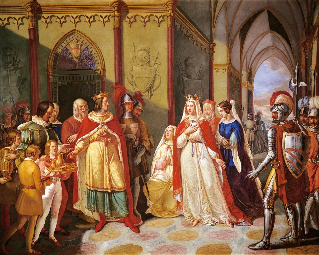 تانكرد ترسل كونستانس من هوتفيل إلى زوجها هنري الرابع ، بواسطة جينارو مالداريلي (1795-1858) ، إيطاليا بواسطة جينارو مالداريلي