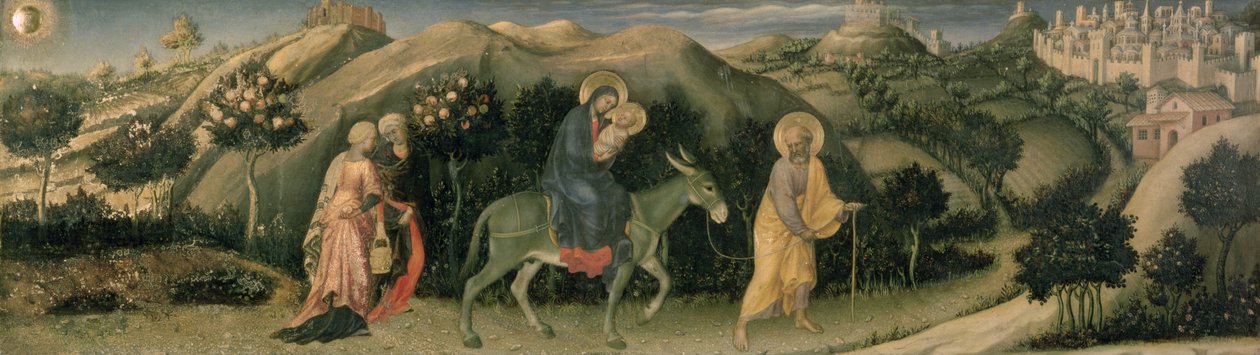 عشق المجوس Altarpiece ، رحلة بريديلا المركزية إلى مصر ، 1423 (درجة الحرارة على اللوحة) بواسطة غير اليهود دا فابريانو