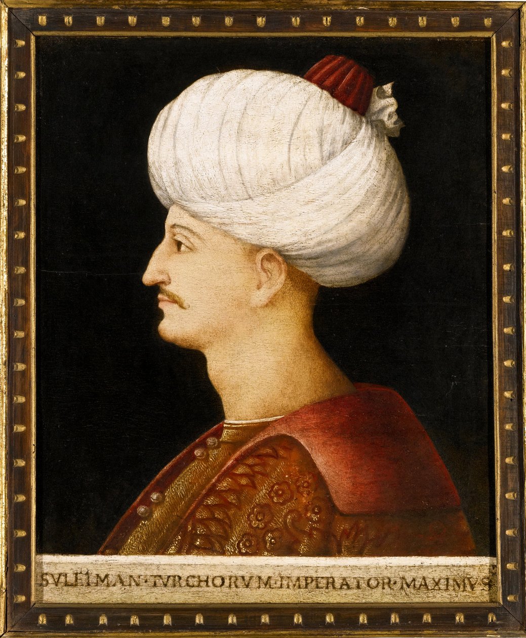 صورة لسليمان (سليمان) الأول العظيم (1494-1566) ، السلطان العثماني "" لوحة مجهولة - السلطان سليمان الأول العظيم رسمها بيليني ، غير اليهود بواسطة غير اليهود (مدرسة) بيليني