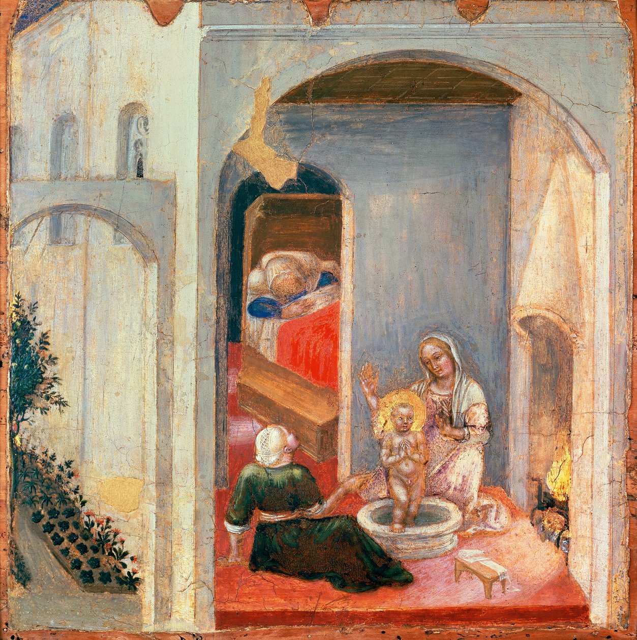 ولادة القديس نيكولاس، لوحة من بريديلا من Quaratesi Polyptych بواسطة Gentile da Fabriano (1370-ca 1427)، درجة الحرارة على اللوحة، 355 × 36 سم بواسطة غير اليهود دا فابريانو
