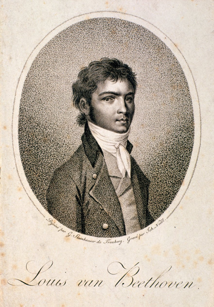 صورة لويس فان بيتهوفن (1712-1773) ، نقشها يوهان جوزيف نيدل (1776-1832) (mezzotint) بواسطة جورج أندرياس شتاينهاوزر