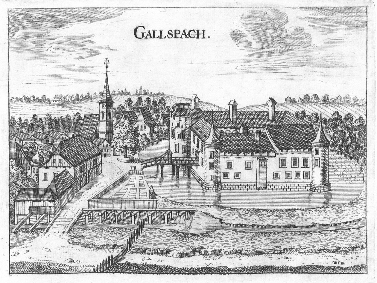 نقش ، منظر لقلعة Gallspach ، النمسا العليا بواسطة جورج ماتيوس فيشر