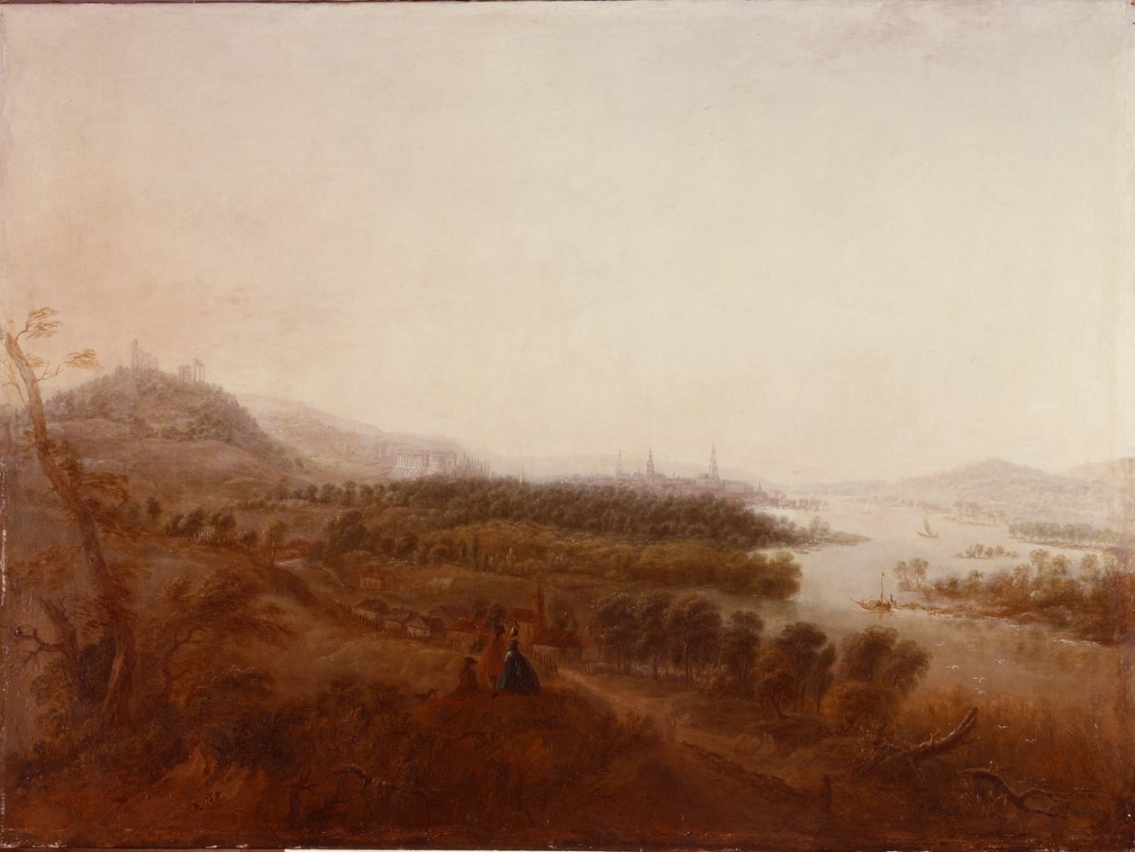 منظر من قصر سانسوسي ، بوتسدام ، 1750 بواسطة Georg Wenzeslaus von Knobelsdorff