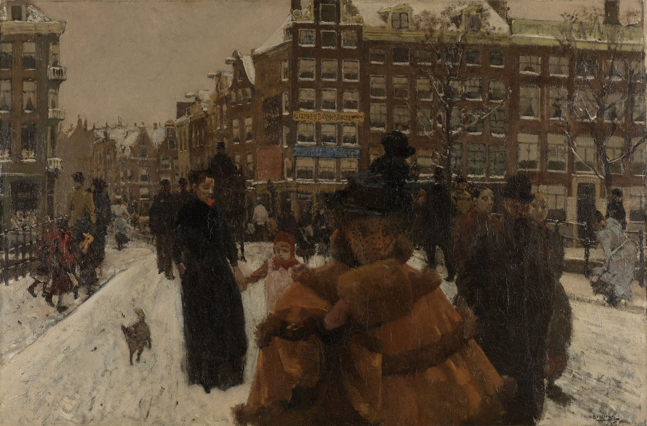 جسر Singel في Paleisstraat في أمستردام ، 1896-188 بواسطة جورج هندريك بريتنر