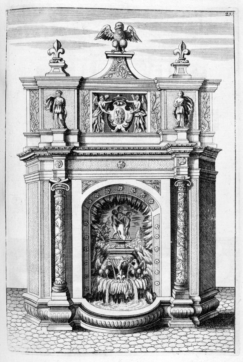 تصميم نافورة ، 1664 بواسطة جورج أندرياس بوكلر