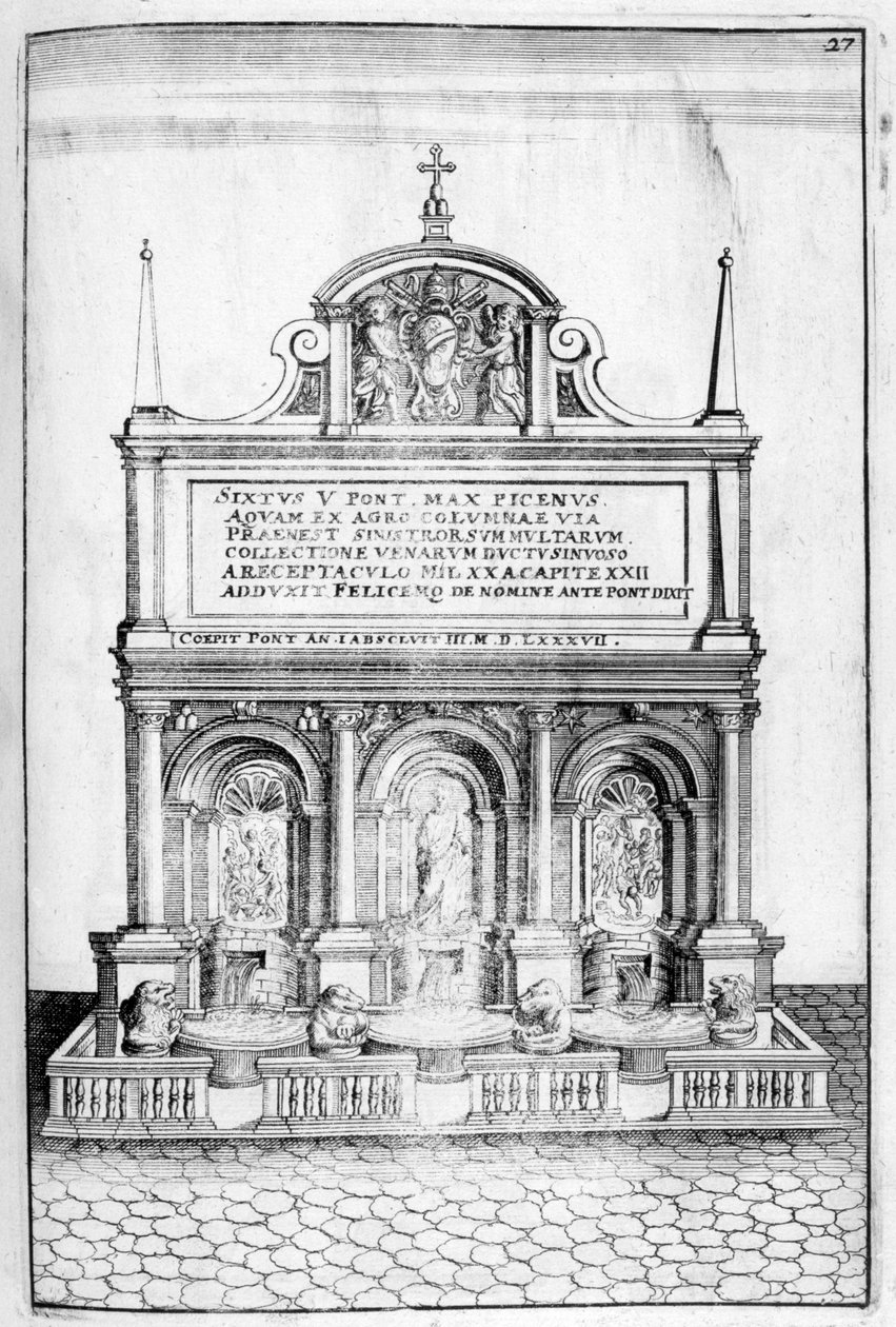 تصميم نافورة ، 1664 بواسطة جورج أندرياس بوكلر
