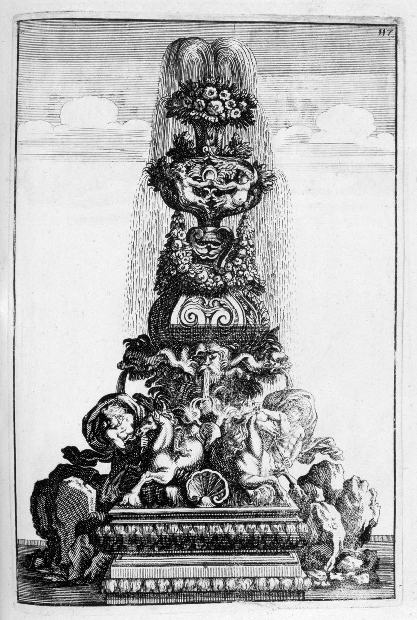 تصميم نافورة ، 1664 بواسطة جورج أندرياس بوكلر