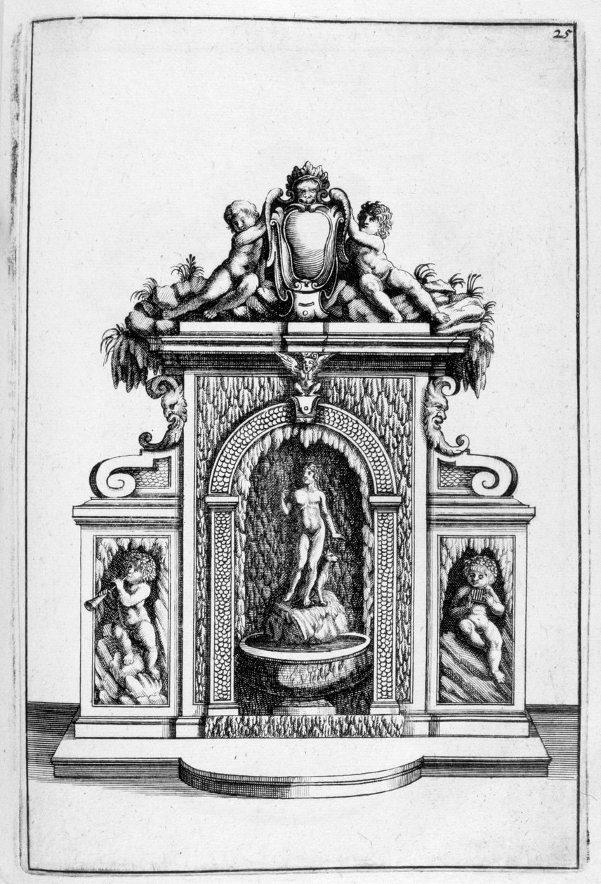 تصميم نافورة ، 1664 بواسطة جورج أندرياس بوكلر