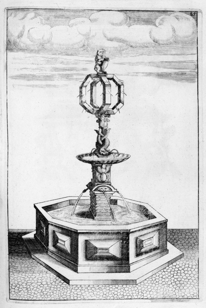 تصميم نافورة ، 1664 بواسطة جورج أندرياس بوكلر