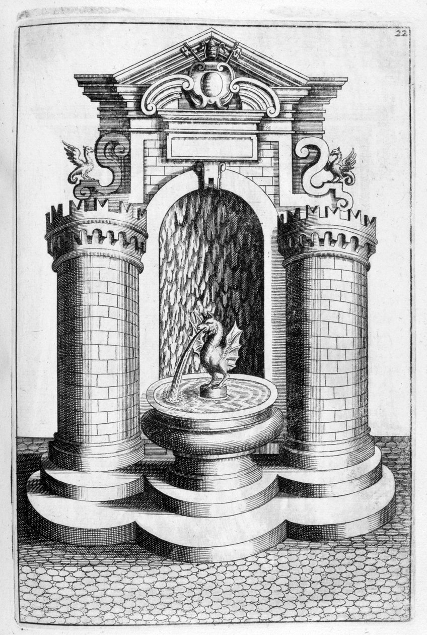 تصميم نافورة ، 1664 بواسطة جورج أندرياس بوكلر